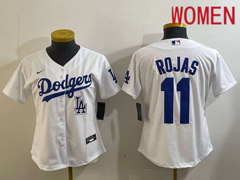 Women Los Angeles Dodgers #11 Rojas White Game 2024 Nike MLB Jersey style 5